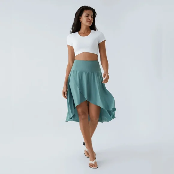 HALARA Skirts Breezeful High Waisted Asymmetric Ruffle High Low Flowy 2in Quick Dry Dance Poshmark